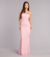 Audrina Glitter Strapless Mermaid Formal Dress