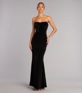Adella Velvet Strapless Mermaid Formal Dress