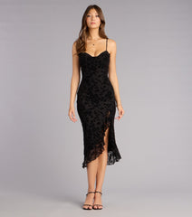 Sweetheart Chic Ruffle Midi Dress