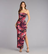 Sultry Floral Mesh Maxi Dress