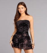 After Hours Bloom Floral Burnout Mesh Mini Dress