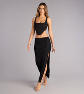 Undeniably You Rhinestone Mesh Maxi Skirt