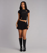 Too Cute To Miss Heart Cutout Mini Skirt