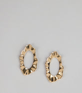 After Hours Shine Textured Oval Statement Earrings