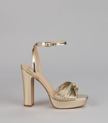 Extra Shine Chrome Platform Block Heels