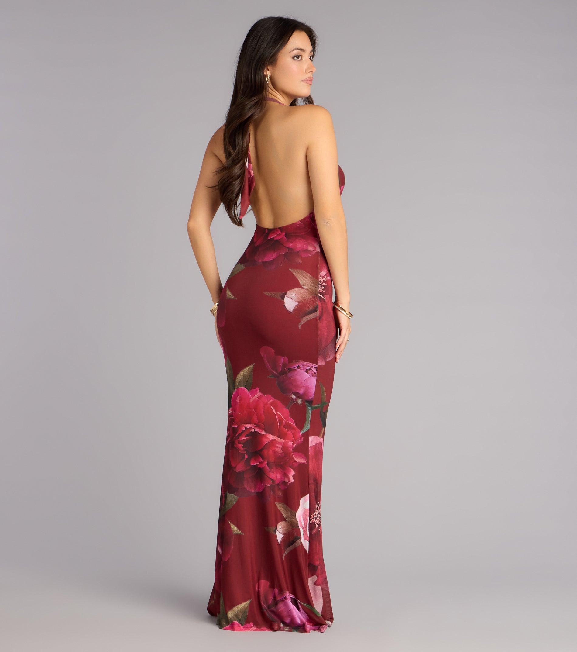 All Eyes On Me Floral Open Back Maxi Dress