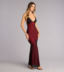 All Eyes Lace Trim Mermaid Maxi Dress