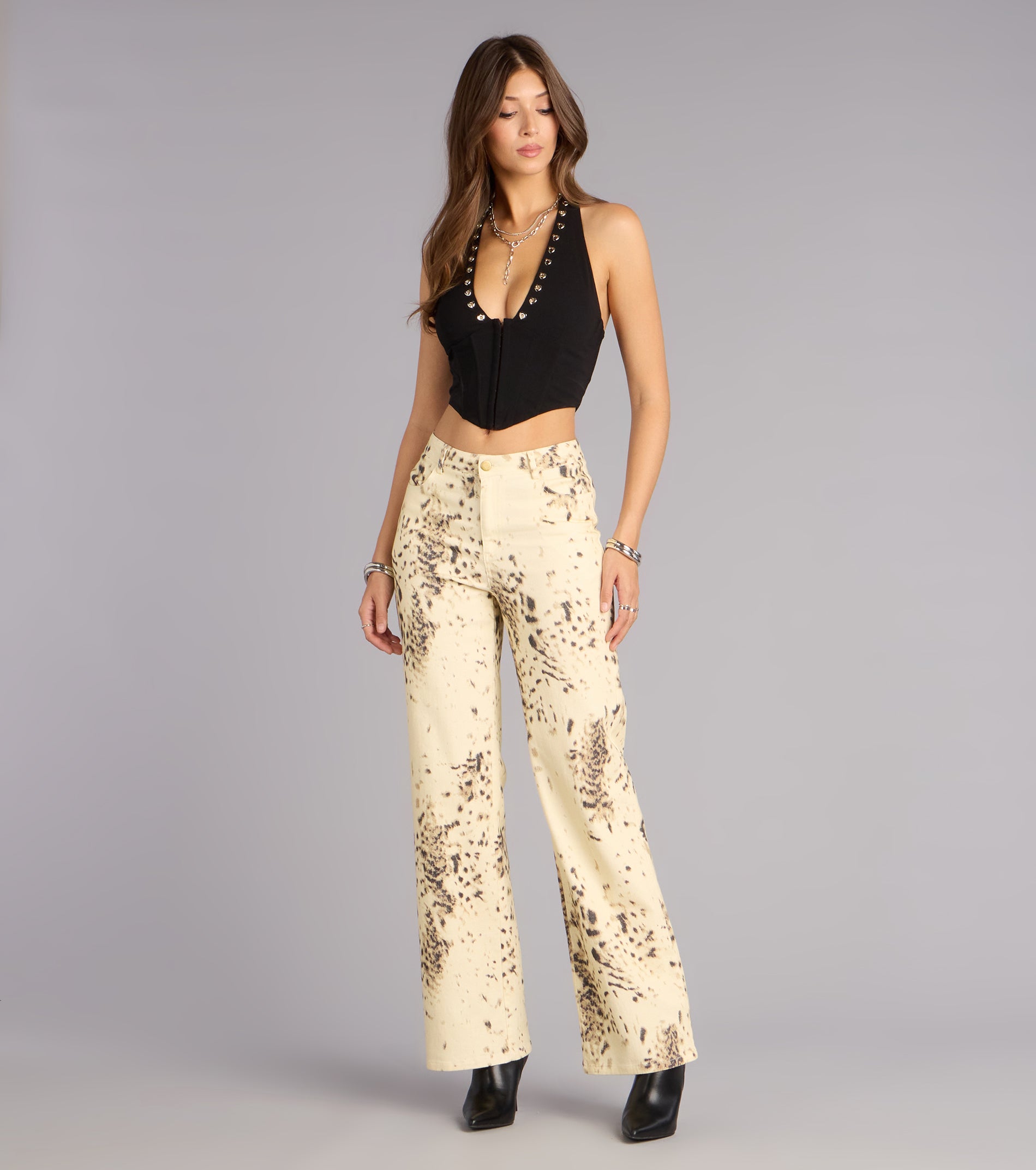Spotted Muse Leopard Wide-Leg Jeans