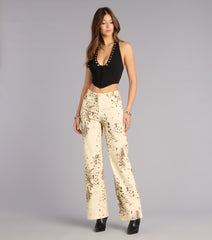 Spotted Muse Leopard Wide-Leg Jeans