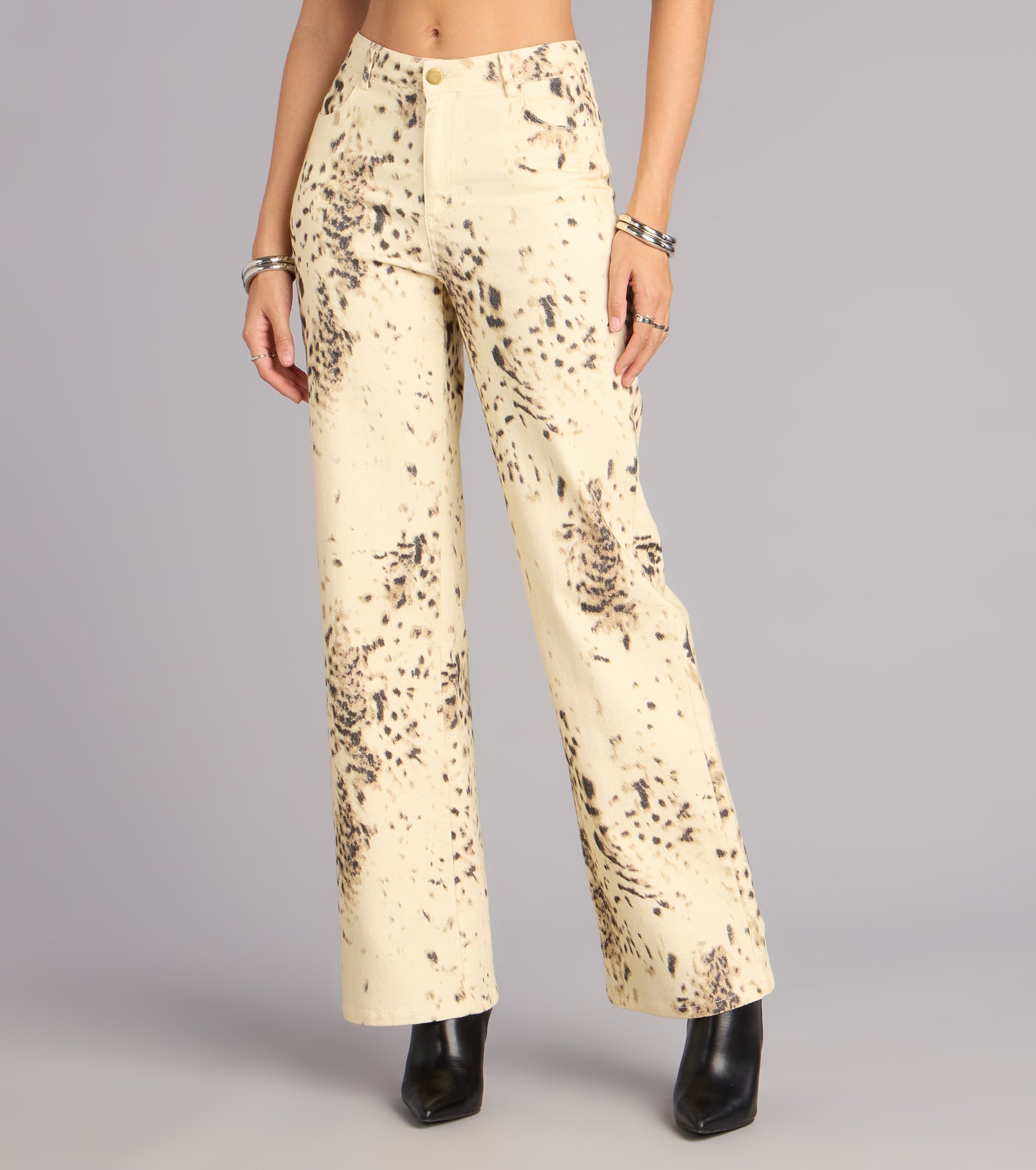Spotted Muse Leopard Wide-Leg Jeans